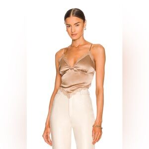 Tie Back Camisole With Lace Trim